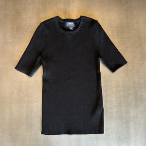 EUC Women’s Maeve by Anthropology Black Short Sleeve Ribbed Shirt. Size: XSmall.